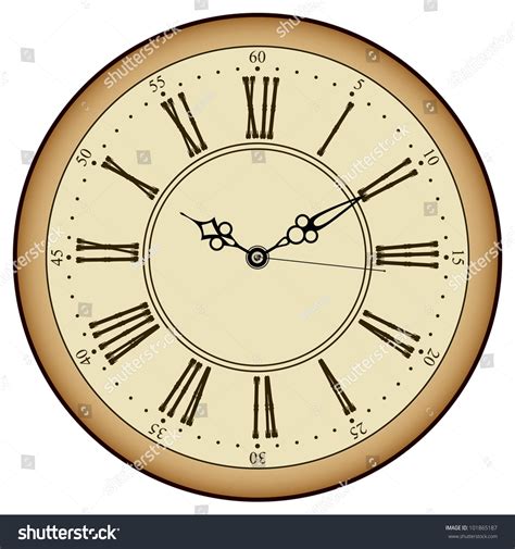 Vector Old Vintage Clock Face Royalty Free Stock Vector 101865187