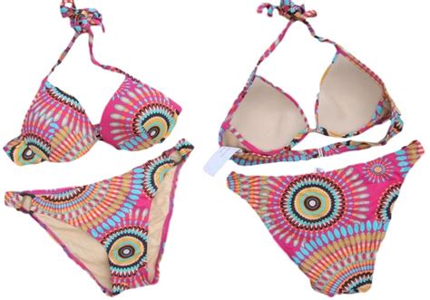 KOLOROWE BIKINI STRÓJ kąpielowy PLAŻA 36 S 11433607500 oficjalne