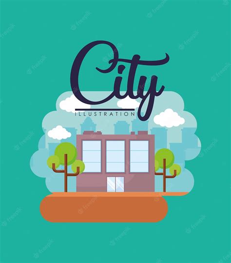 Premium Vector City Building Icon Over Turquoise Background