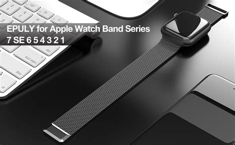 Epuly Compatible With Apple Watch Band 42mm 44mm 45mm 38mm 40mm 41mmstainless Steel Mesh Loop