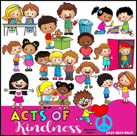 Acts Of Kindness Clipart Black And White And Color Small Commercial