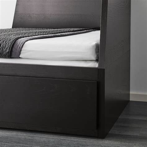 FLEKKE Day-bed w 2 drawers/2 mattresses, black-brown, Moshult firm ...