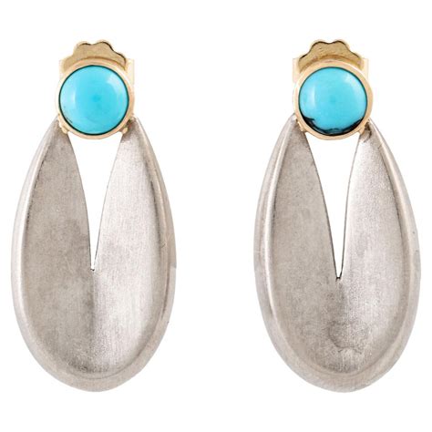 Pair Of Earrings With 2 Diamonds For Sale At 1stdibs