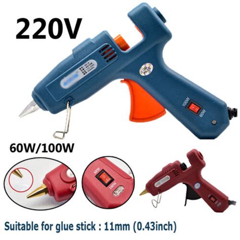 V W Diy Industrial Adhesive Glue Gun Dual Temp Hot Melt For Mm Ebay Australia