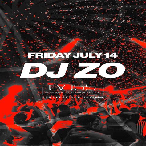 Dj Zo LVL 55 Tickets At Temple Nightclub In SF By Temple Nightclub