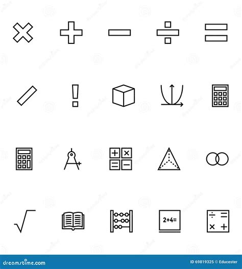 Mathematics Vector Icons 1 Stock Illustration Illustration Of