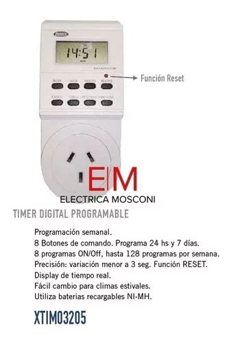 Timer Programable Digital Enfufable Zurich Vidriera Heladera