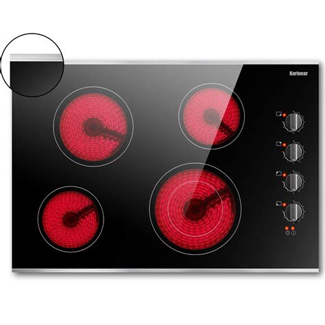 Karinear 30 Inch Electric Cooktop 4 Burners Knob Control Built In