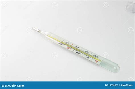 Mercury Thermometer for Accurate Measurement of Body Temperature at Home. with Clipping Path ...