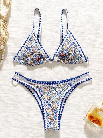 Screen Print Halter Bikini Set Red S In Bikini Sets Online Store Best For Sale Emmiol