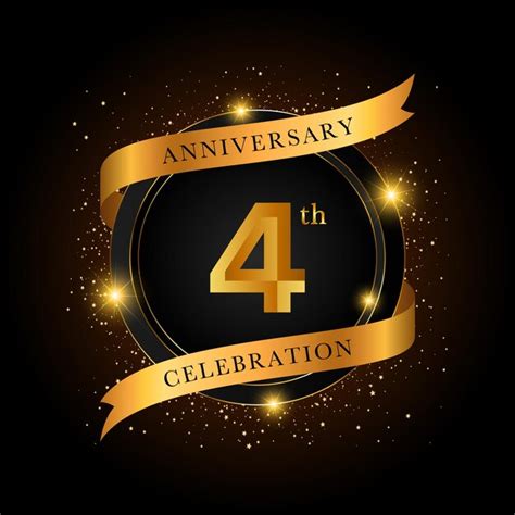 Premium Vector 4th Anniversary Celebration Golden Anniversary