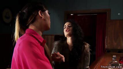 Asian Shemale Fucks Busty Babe In Bar