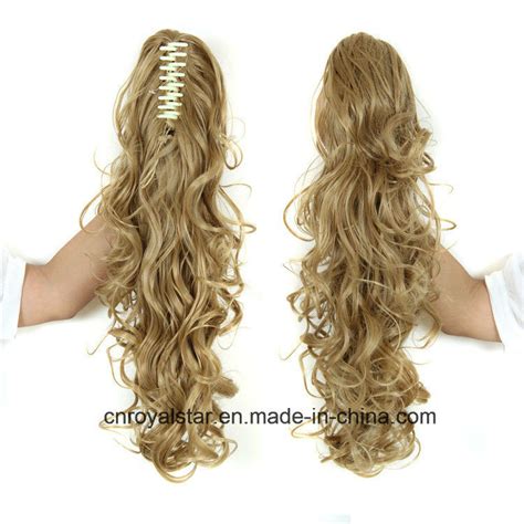 Fashionable Deep Curly Hair Fiber Claw Clip Wig Synthetic Ponytail