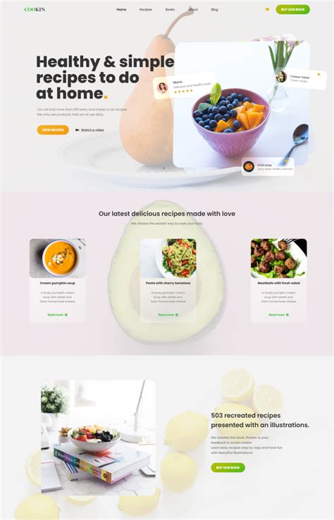 Healthy Recipes Landing Page UI Design By Stefan Brown On Dribbble