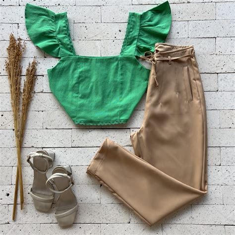 CALÇA ALFAIATARIA PENCES E AMARRAÇÃO LUXO NUDE Dondoca Moda Feminina