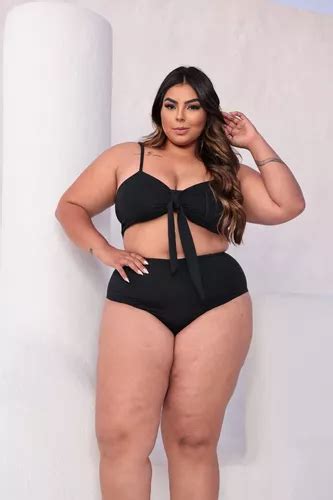 Biquini Hot Pant Plus Size Bojo Cintura Alta Estampado Parcelamento Sem Juros