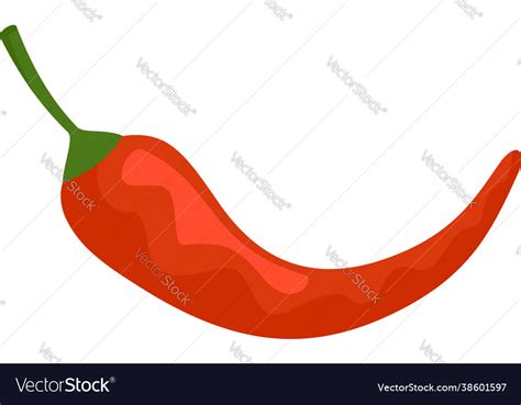 Hot Chili Pepper Icon Flat Isolated Royalty Free Vector