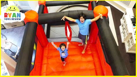 Giant Inflatable Indoor Bounce House With Slides In Our Living Room