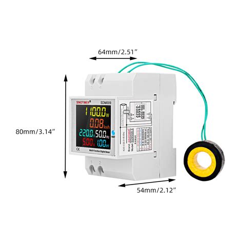 SINOTIMER SDM009 AC40-300V Rail Single-phase Digital Voltage Current ...