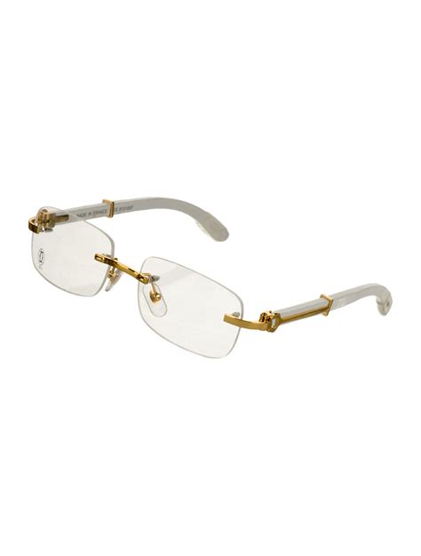 Cartier Square Eyeglasses White Eyeglasses Accessories Crt103303 The Realreal