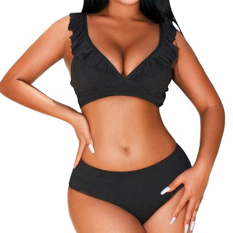Hwmodou Female Swimsuits Women S High Waisted Bikini Push Up Pcs Swimsuits Vintage Swimsuit