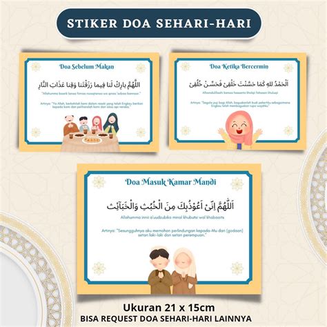 Jual Sticker Doa Sehari Hari Hafalan Anak Muslim Stiker Tempel Shopee