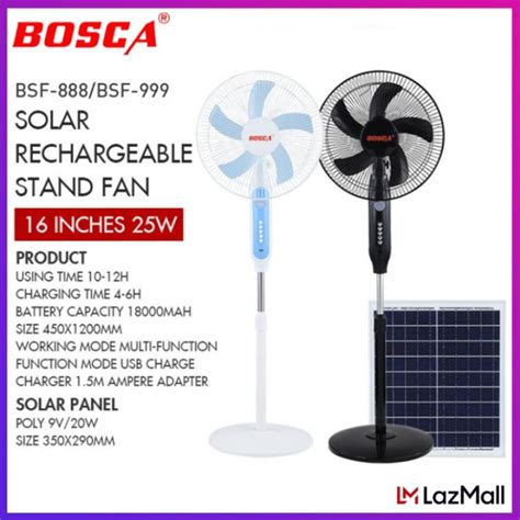 BOSCA 16 Inch 12v DC Standing Solar Powered Outdoor Rechargeable Solar