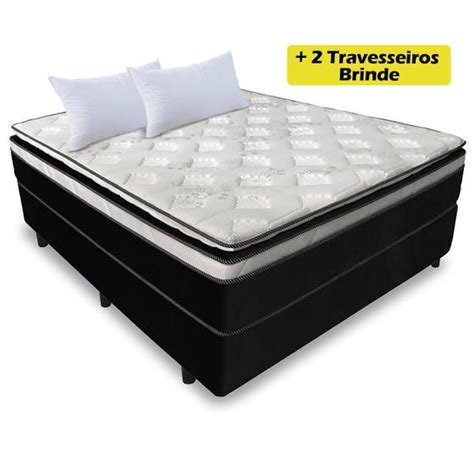 Cama Box Casal Colchão Molas Ensacadas D33 Pillowtop 138x188x69cm