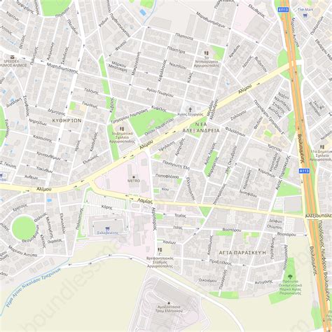 Glyfada Modern Atlas Vector Map Boundless Maps