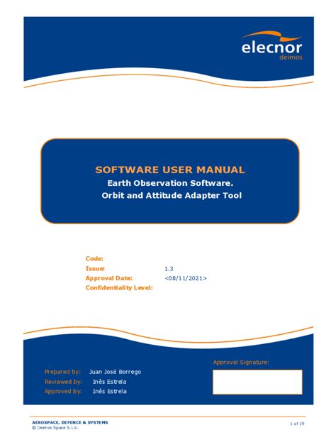 Fillable Online Eop Cfi Esa Orbit 3 Software Manual Solartron