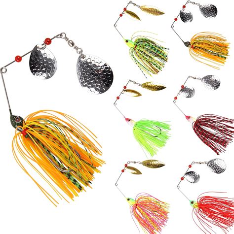 Bass Fishing Spinner Baits Lure Kit Hard Metal Spinnerbait Buzzbait