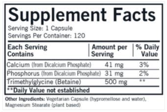 Buy Tmg Trimethylglycine Mg Capsules Hypo Ct Supplement