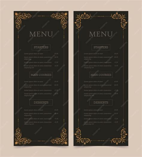 premium vector restaurant  cafe menu design template