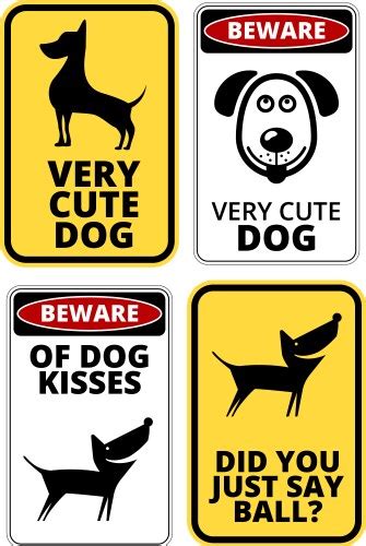 Vintage Textured Beware Dog Sign Royalty Free Vector Image