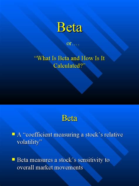 beta     calculated  beta finance capital