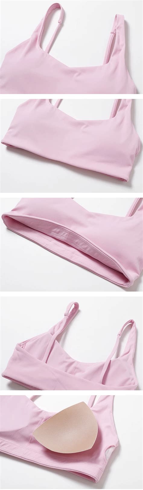 New Lady Fitness Workout Set Soft Nude Fabric Sports Bra