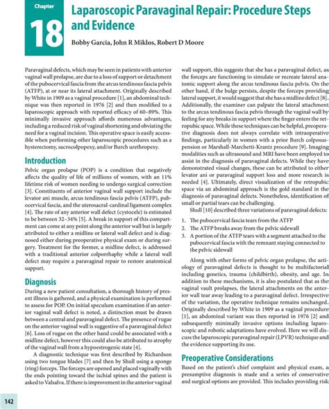 Laparoscopic Paravaginal Repair Procedure Steps And Evidence Chapter