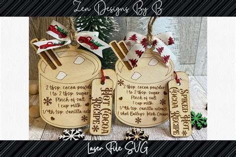 Hot Cocoa Ornament Laser Svg File Drinks Ornament Spiked Hot Cocoa Recipe Hot Cocoa Recipe Etsy
