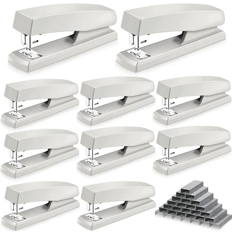 10 Pieces Stapler Desktop Staplers With 6000 Staples Office Stapler 25