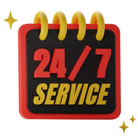 24 Hour Service 3d Illustration Isolated 11288109 PNG