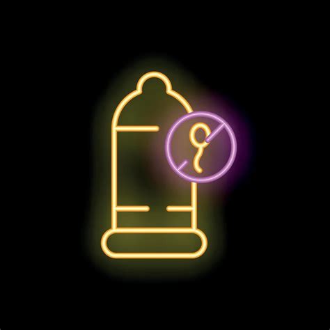 Neon Condom Icon Symbolizing Contraception And Safe Sex Practices 52887349 Vector Art At Vecteezy