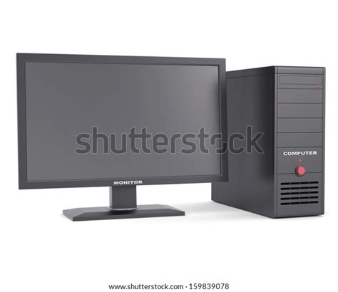 System Unit Monitor Isolated Render On Stock Illustration 159839078