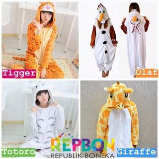 Jual Baju Onesie Dino Totoro Koala Jerapah Penguin Stitch Sapi Cosplay