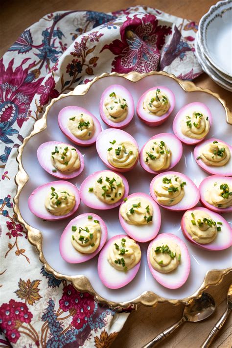 Pink Pickled Deviled Eggs Recipe - STACIE FLINNER