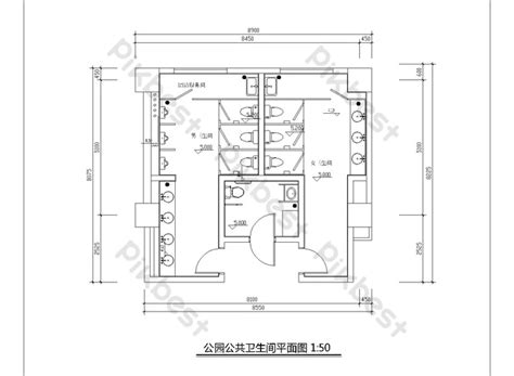 Plano De Planta Del Baño Público Del Parque | Decoración y modelo ...