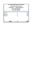 Form 1065 Line 20 Other Deductions Worksheet