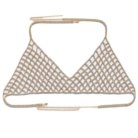 Crystal Body Chain Sparkly Bikini Chest Chains Bra Nightclub Body Accessories Jewelry For Women