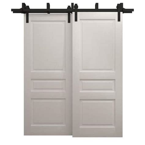 Sartodoors In X In Painted White Oak Color Solid Wood Barn Door