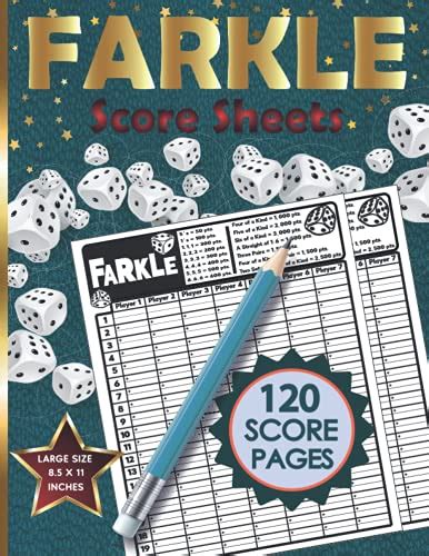 Farkle Score Sheets Large Score Sheets For Scorekeeping Score