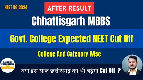 Chhattisgarh Government Medical MBBS College Expected NEET Cut Off